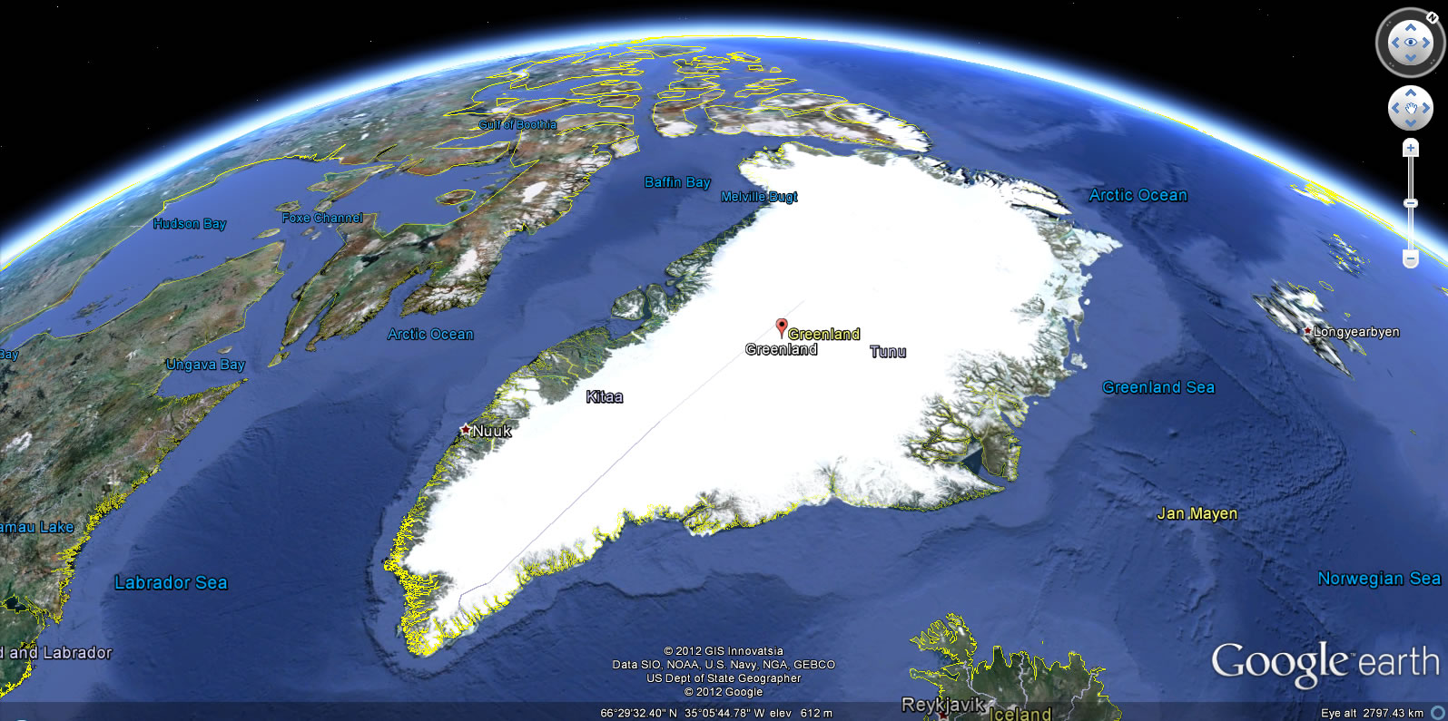 Groenland terre carte